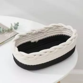 Корзина для хранения «Рэм», плетёная. 31×19×11 см, цвет чёрно-белый