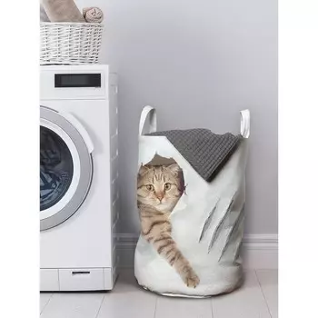 Корзина для хранения вещей «Кот с царапиной», размер 35х50 см