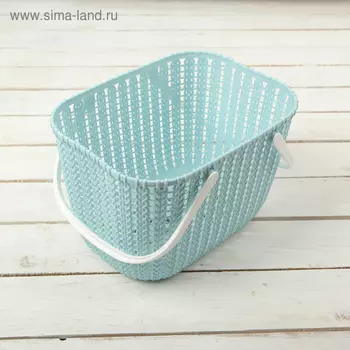 Корзина для хранения с ручками «Плетение», 25×18×18 см, цвет МИКС