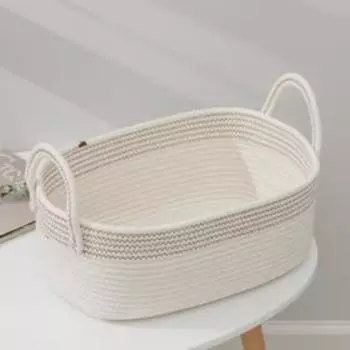 Корзина для хранения плетёная «Сара», 37×30×22 см, цвет белый