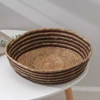 Корзина для хранения «Вега», плетёная, 35×35×11 см, цвет чёрный