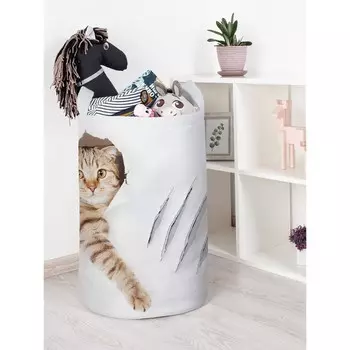 Корзина для игрушек «Кот с царапиной, размер 40х60 см