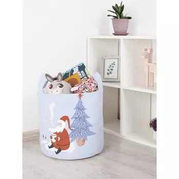 Корзина для игрушек «Дед Мороз под ёлкой, размер 35х35 см