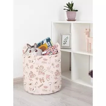 Корзина для игрушек «Купидон и птичка, размер 35х35 см