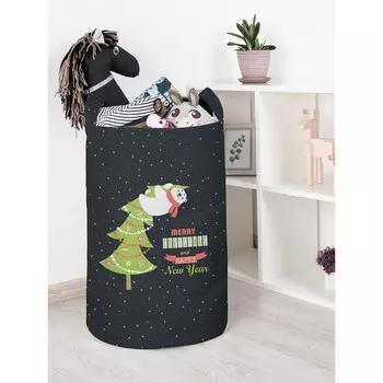 Корзина для игрушек «Мишка на елке, размер 40х60 см