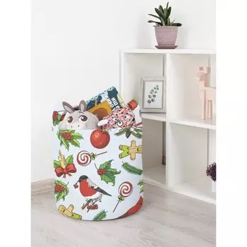 Корзина для игрушек «Новогодние птицы, размер 35х35 см