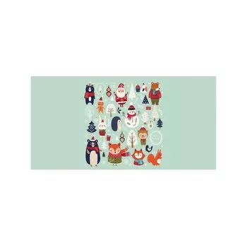 Корзина для игрушек «Новогодние зверюшки, размер 35х50 см
