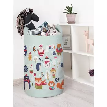Корзина для игрушек «Новогодние зверюшки, размер 40х60 см