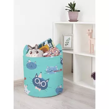 Корзина для игрушек «Праздничные коты, размер 35х35 см