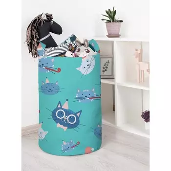 Корзина для игрушек «Праздничные коты, размер 40х60 см