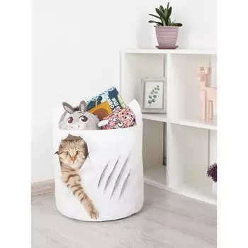 Корзина для игрушек «Кот с царапиной, размер 35х35 см