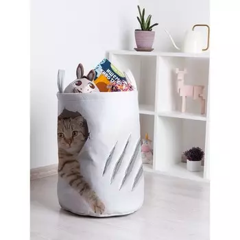 Корзина для игрушек «Кот с царапиной, размер 35х50 см