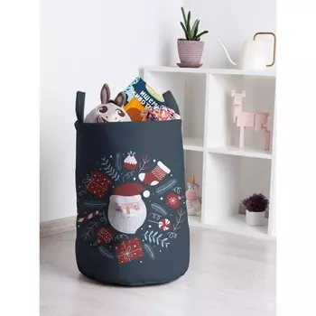 Корзина для игрушек «Счастливый Дед Мороз, размер 35х50 см