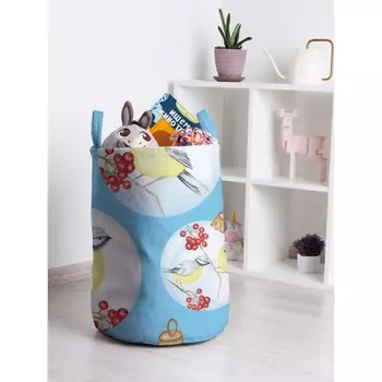 Корзина для игрушек «Синицы на ветке, размер 35х50 см