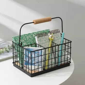 Корзина для мелочей Доляна «Эстетика», 231612 см, чёрная