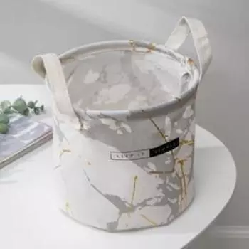 Корзина для хранения с ручками Доляна «Мрамор», 202024 см, цвет бело-серый