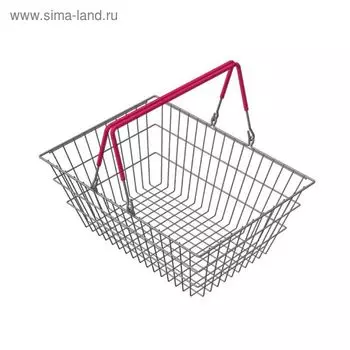 Корзина для покупателей, 20л, цинк, цвет красный