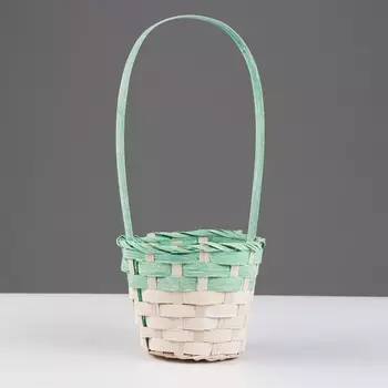 Корзина плетёная 139.5/28 см, зеленый, бамбук