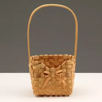 Корзина плетеная,14 x 13 x 10,5/26 см, секвойя