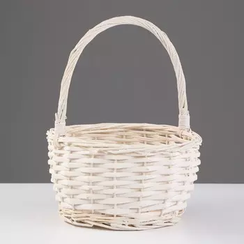 Корзина плетеная, 19х10/24 см, белый, ива