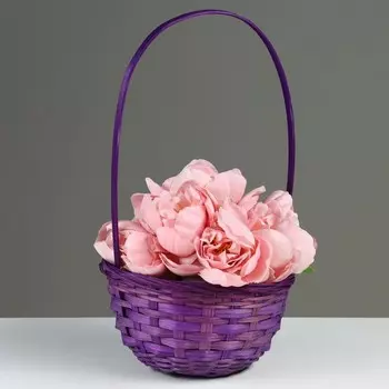 Корзина плетеная, 20 х 11/35 см, фиолетовая, бамбук