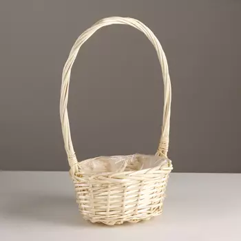 Корзина плетеная, 20x15x11xH40 см, белый, ива