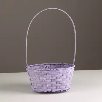 Корзина плетеная, 21х15х10хH38см, сиреневый, бамбук