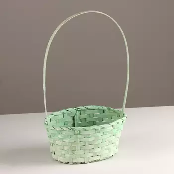 Корзина плетеная, 21х15х10хH38см, зеленый, бамбук