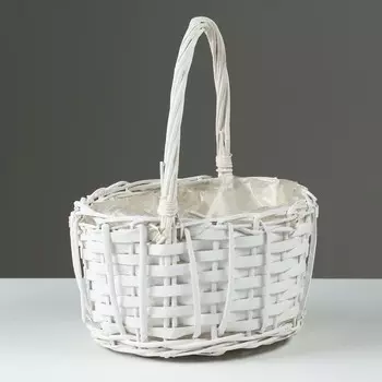 Корзина плетеная, 22 х 12/28 см, белая, ива