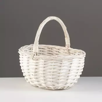 Корзина плетёная, 231912/23 см, белый, ива