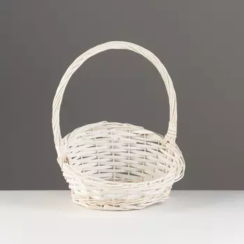 Корзина плетеная, 25х25х5х13,5х30 см, белый, ива