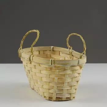 Корзина плетеная, 26 х 13 х 11 см, жёлтая, бамбук