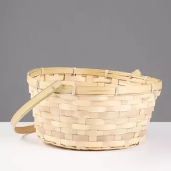 Корзина плетеная, 26х12/30 см, желтый, бамбук