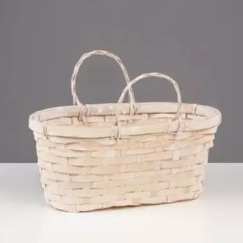 Корзина плетёная, 261312 см, белый, бамбук