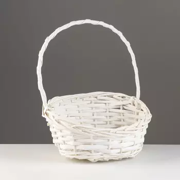 Корзина плетеная, 26х21х8х13х32 см, белый, ива