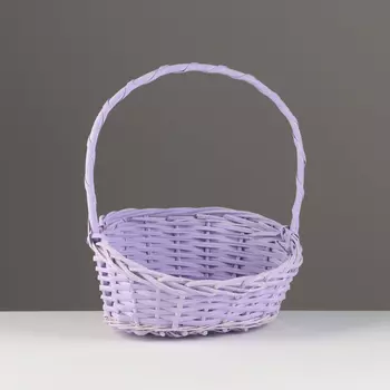 Корзина плетеная, 26х21х8х13х32 см, сиреневый, ива