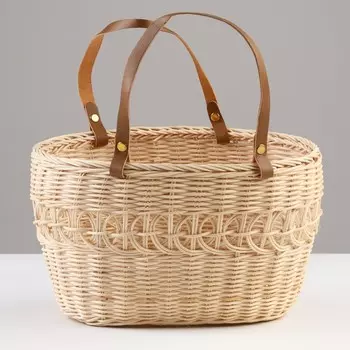 Корзина плетёная «Стильная», 271915/31 см, бежевая, ротанг