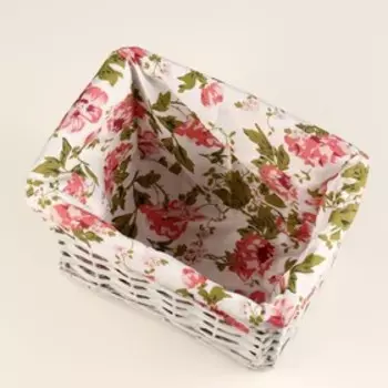 Корзина плетеная, 27х19х18 см, лоза, ткань