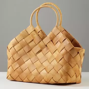 Корзина плетеная, 32 x 14 x 16,5/27/37 см, секвойя