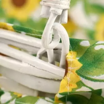 Корзина плетеная, 34х27х14, лоза, ткань