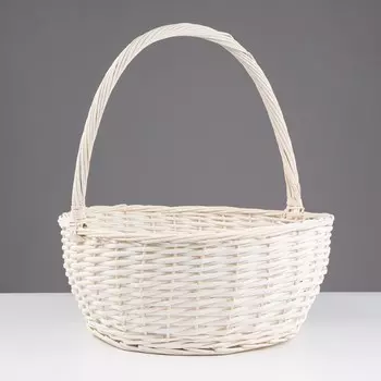 Корзина плетёная, 4018/44 см, белый, ива