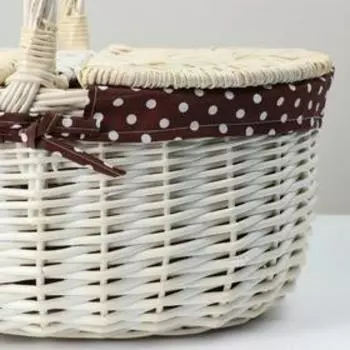 Корзина плетеная "Пикник", 42х32х20/39, лоза, ткань