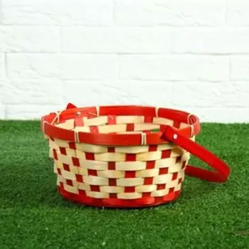Корзина плетёная, бамбук, 212110/24 см, красная