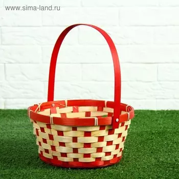 Корзина плетёная, бамбук, 212110/24 см, красная