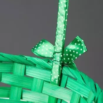 Корзина плетеная бамбук, D19хH9/32 см, зеленый