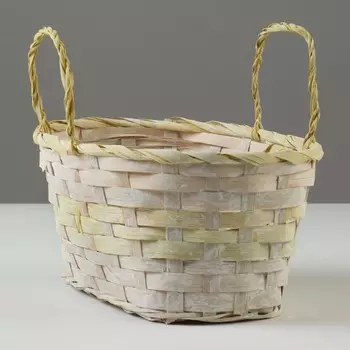 Корзина плетёная, d=251811/19 см, жёлтая, бамбук