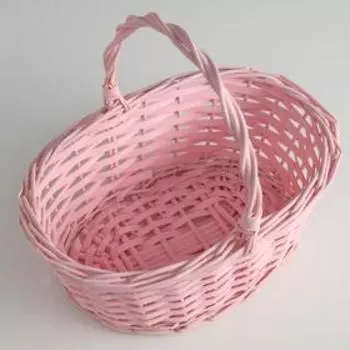 Корзина плетёная, ива, 30211225 см, розовый