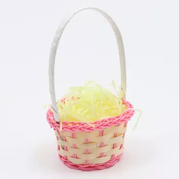 Корзина плетеная на пасху, розовая, 208 см