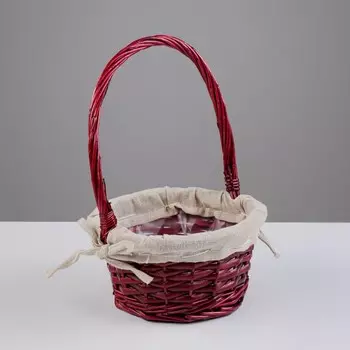 Корзина плетеная «Витая», 1810/26 см, ива, ткань