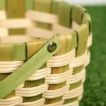 Корзина плетеная, зеленая, 16,59,520 см, шпон